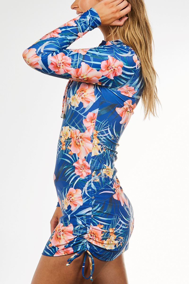 Convertible womens rashie in Island Breeze Blue - Cat & I