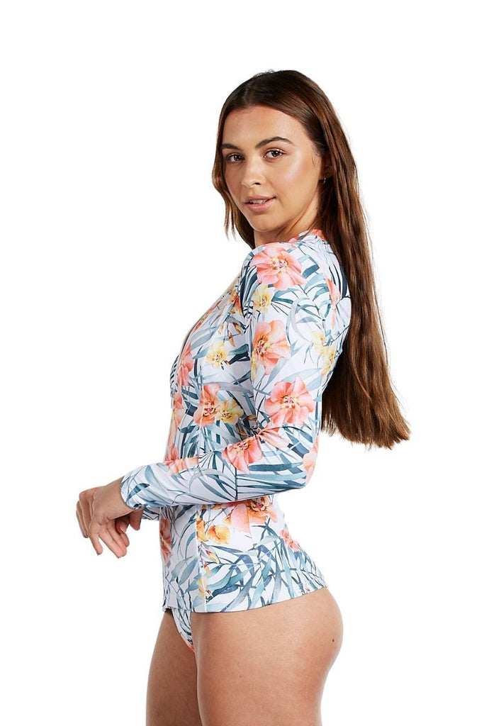 Womens Rashie in Island Breeze White - Cat & I