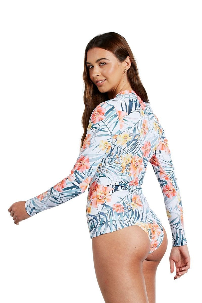 Womens Rashie in Island Breeze White - Cat & I