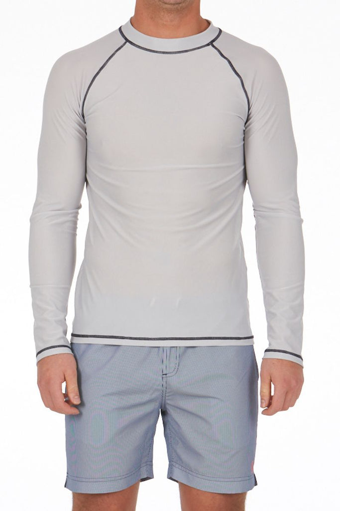 Men's Rashie With Long Sleeves In Lunar Rock Grey - Cat & I
