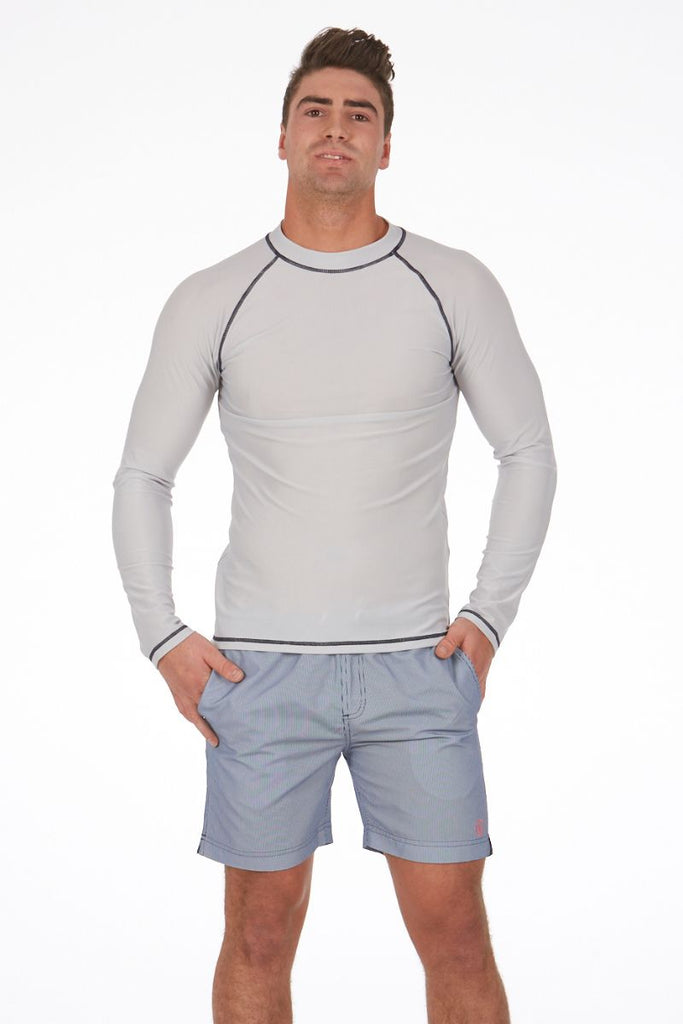 Men's Rashie With Long Sleeves In Lunar Rock Grey - Cat & I