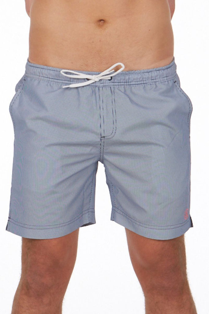 Men's Board Shorts In A Royal Blue Stripe - Cat & I