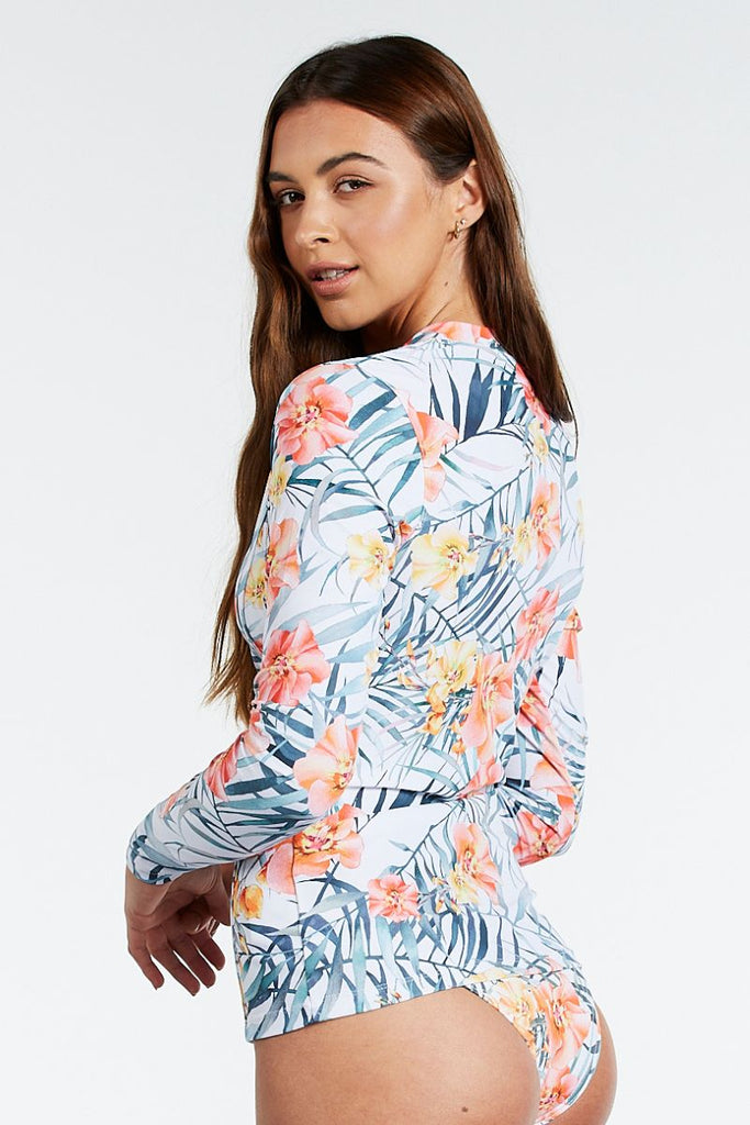 Womens Rashie in Island Breeze White - Cat & I